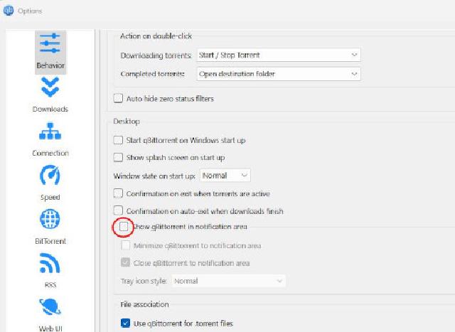 qBittorrent in notificaiton area qBittorrent in notificaiton area